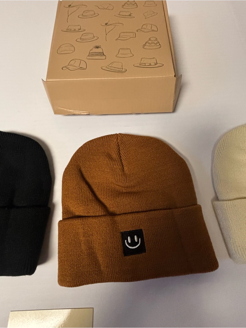Beanie hats set of three new. Smiley face on front. - Picture 4 of 8
